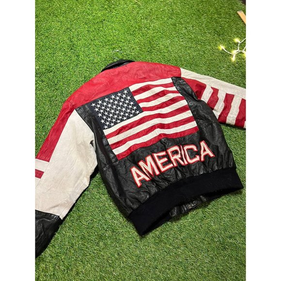Vintage Cosa nova USA American flag patriotic leather - Picture 3 of 10